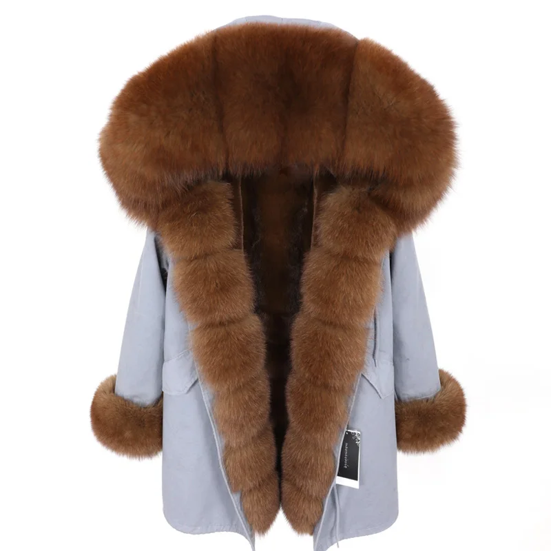 

2022 Casual green winter jacket Women Parka Big Natural Raccoon Fur Collar Hooded parkas Real Fur Coat Warm Outerwear
