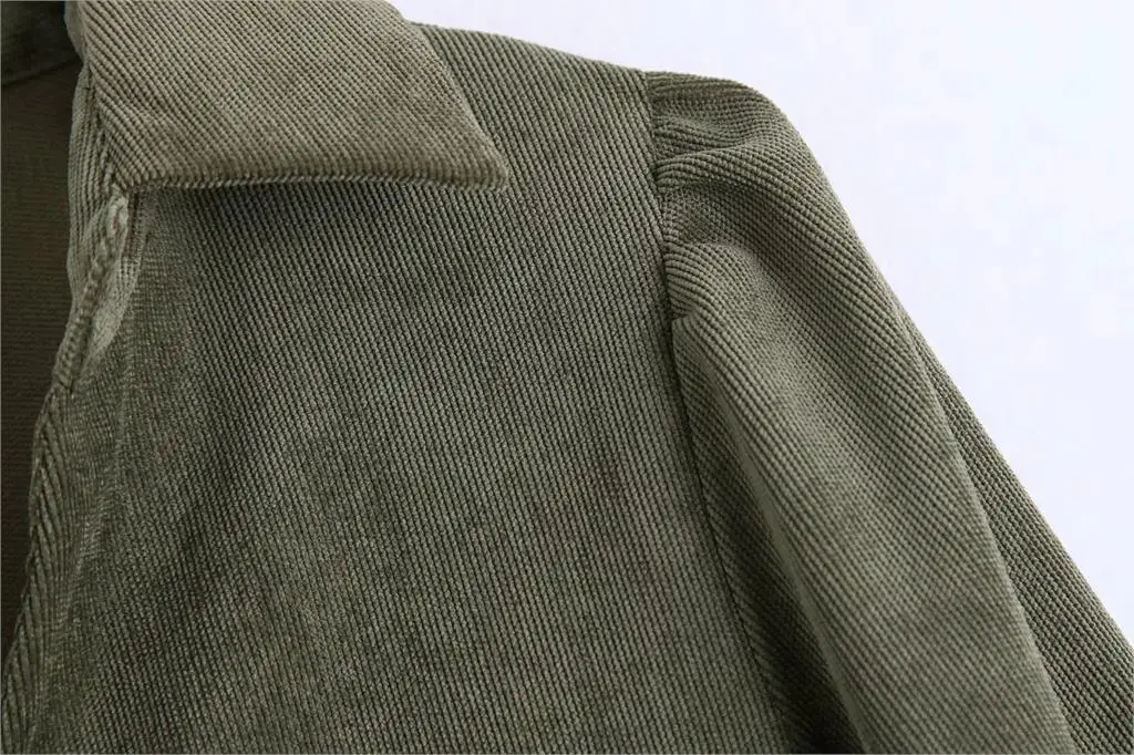 Новое Женское вельветовое платье-рубашка с длинным рукавом свободное винтажное