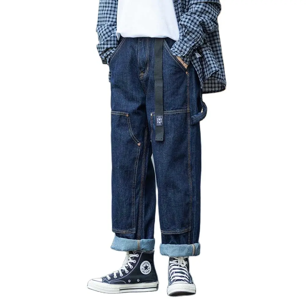 Trendy Straight Jeans Men and Women Casual Denim Pants Loose Baggy Trousers Japan Style Streetwear Hiphop Haream Jeans Clothing