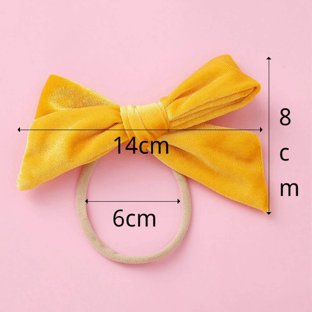 

Cute Velvet Bows Headbands For Girls Bowknot Toddlers Nylon Hairbands Baby Soft Elastic Hairwear Boutique Gifts Hair Accessories