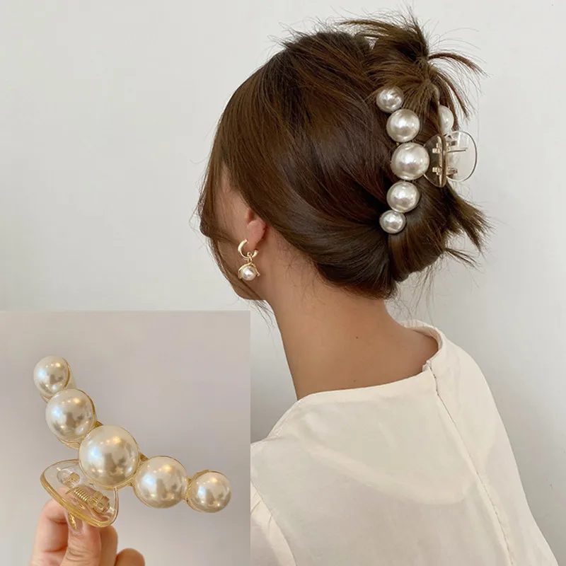 

1 шт., новинка 2021, стильная женская заколка для волос с крупным жемчугом, большой размер, прическа для макияжа, головной убор для девушки, опто...