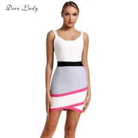 deer lady summer bandage party dresses 2019 new arrivals backless celebrity bandage dress white sexy mini bodycon dress club