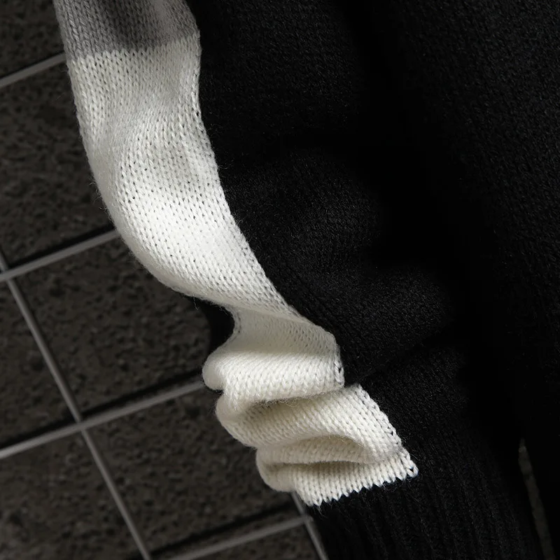 SingleRoad Mens Sweater Men 2020 Patchwork Harajuku Hip Hop Jumper Korean Style Pullover Oversized Black Hooded | Мужская одежда