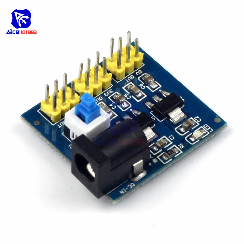 2.1*5.5 DC Power Converter Buck Step Down Supply Module DC-DC 6-12V to 3.3V 5V 800mA Indicator for Arduino | Электронные