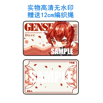 

Anime Game Genshin Impact Paimon Diluc Kaeya Venti ID Bus Bank Card Holder Keychain Card Case Cover Box Pendant Toy Cosplay Gift