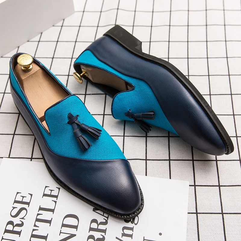 

FLUFFY Men's Shoes Large Size 48 Mix-ed Color Casual Slip-on Loafers Shoes Male Luxury Brand Moccasins Casual Leather Office S