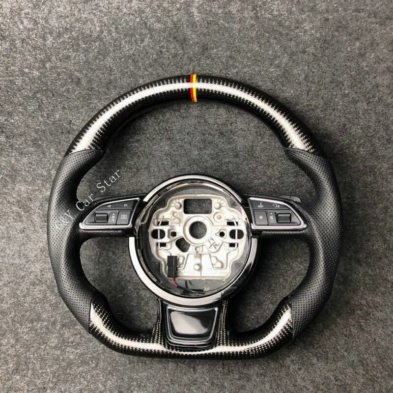 100% Настоящее углеродное волокно Автомобильное рулевое колесо для Audi A1 A6