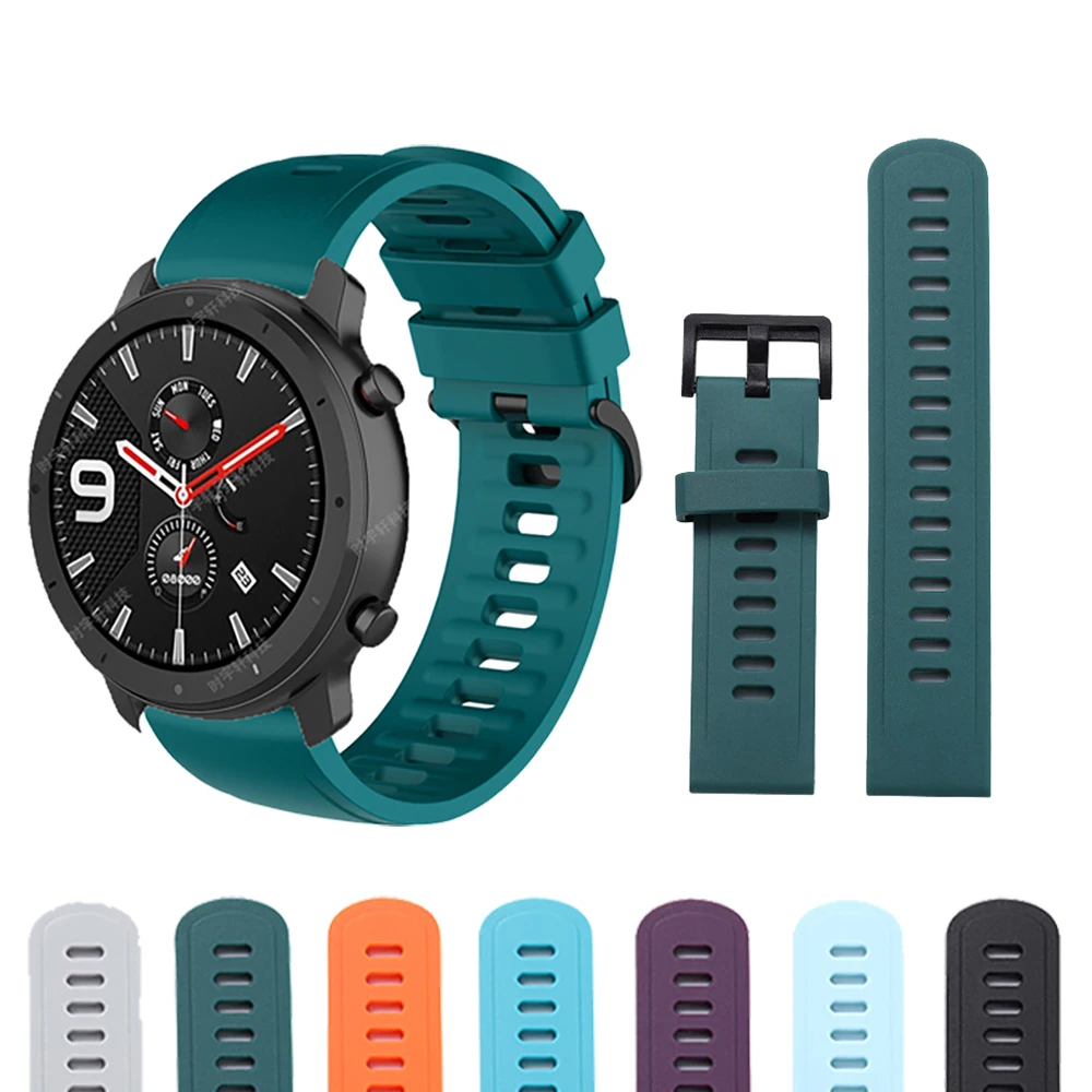 

For GTR 47mm Silicon Strap Watchband for Xiaomi Huami Amazfit PACE/Stratos 3 2 2S Watch Bracelet Band for Samsung Gear S3 Correa