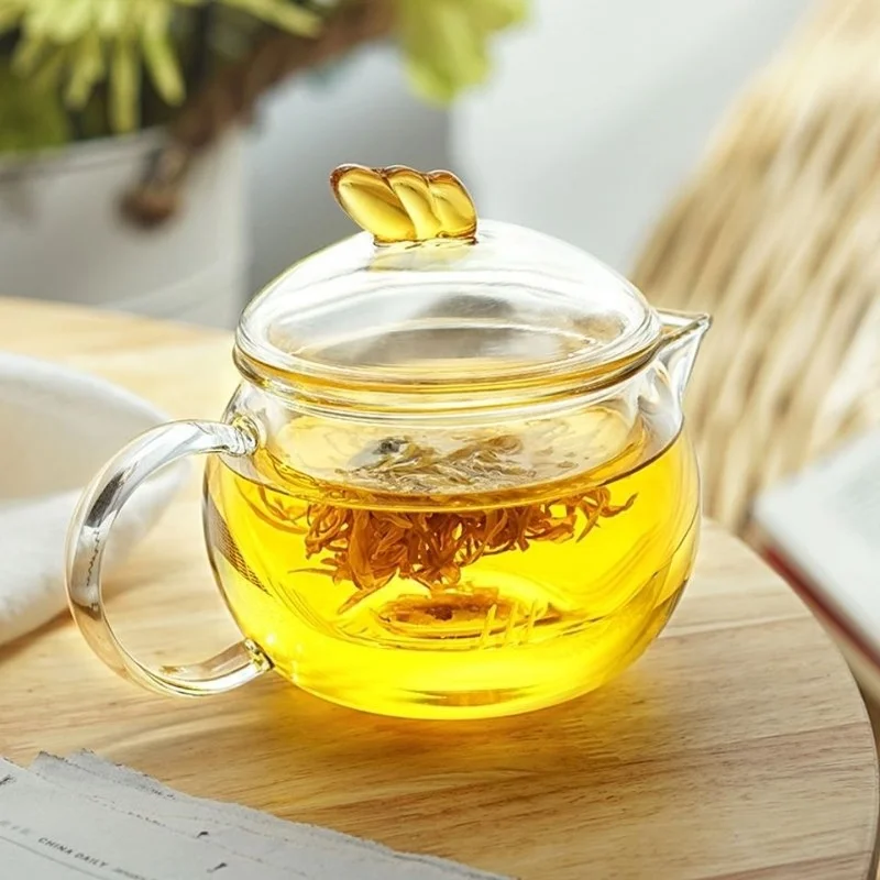 Прозрачный термостойкий стеклянный чайник 450-550 мл кувшин с заварником для кофе