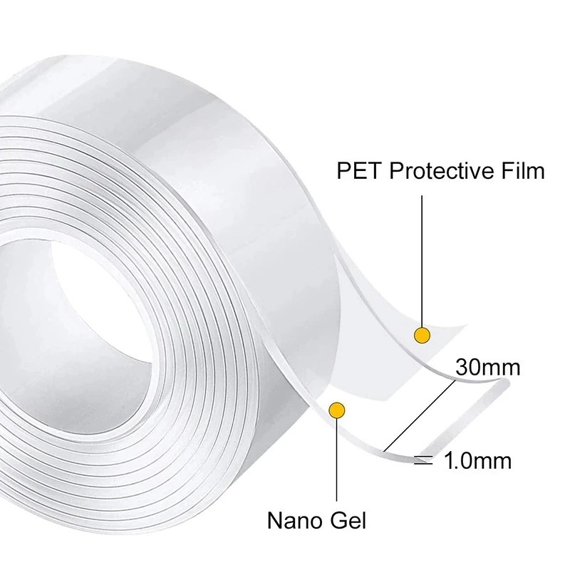 Нано бесшовная Двусторонняя прозрачная лента наклейки для спальни ванной кухни