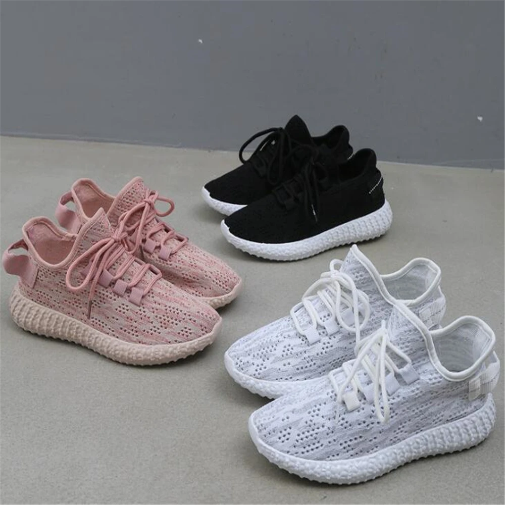 Кроссовки женская спортивная обувь на шнуровке резиновой подошве сетчатые