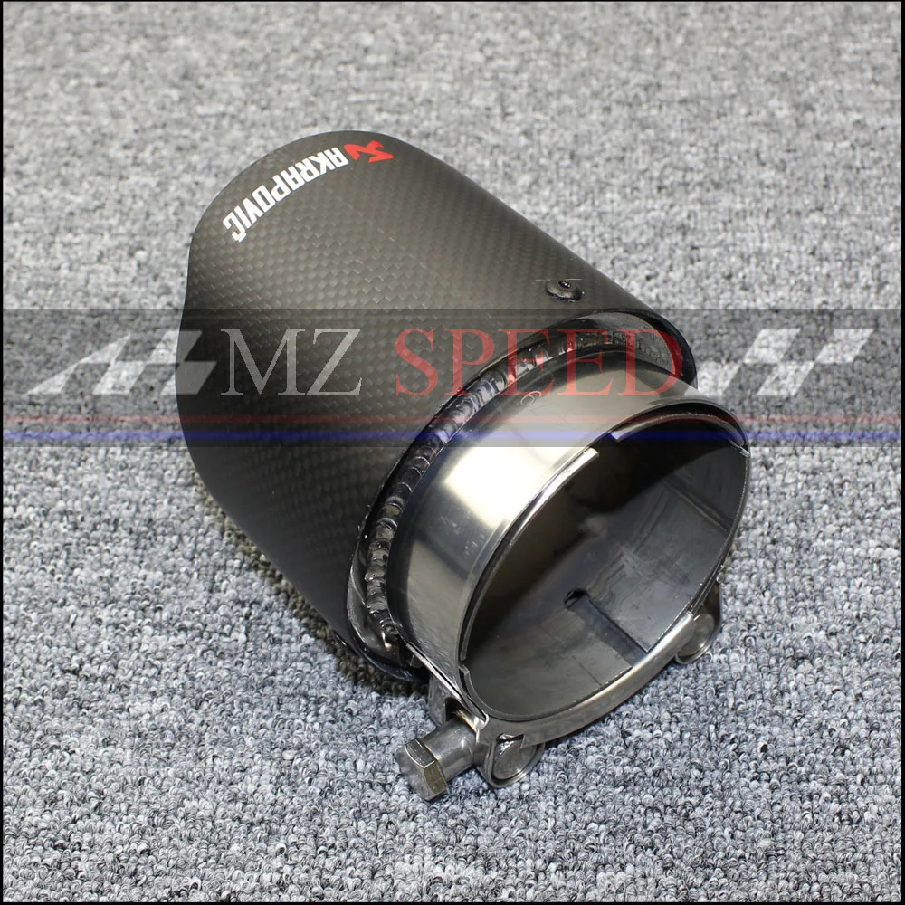 1 шт длинный 120 мм матовый+ нержавеющая сталь Akrapovic глушитель Концевая труба выхлопной трубы глушитель для универсальных углеродных наконечников