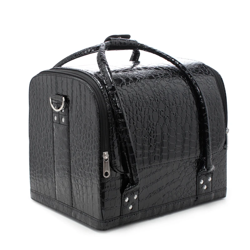 Портативный кожаный ящик для хранения инструментов макияжа профессиональный