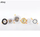 Светодиодный прожектор COB с регулируемой яркостью, потолочный светильник AC85-265V, 3 Вт, 5 Вт, 7 Вт, 9 Вт, 12 Вт, 15 Вт, алюминиевый встраиваемый светильник, Круглая Панель