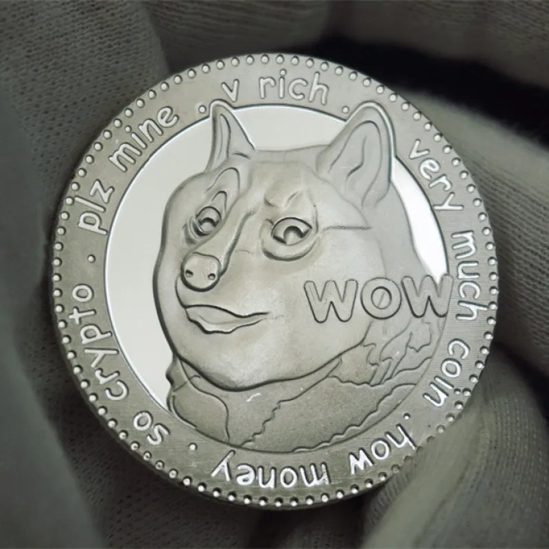 Забавные Позолоченные памятные монеты догкоин с милым рисунком собаки