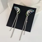 Новое поступление, модные висячие серьги с кристаллами, модные женские висячие серьги с бантом, Женские Элегантные украшения с длинными кисточками