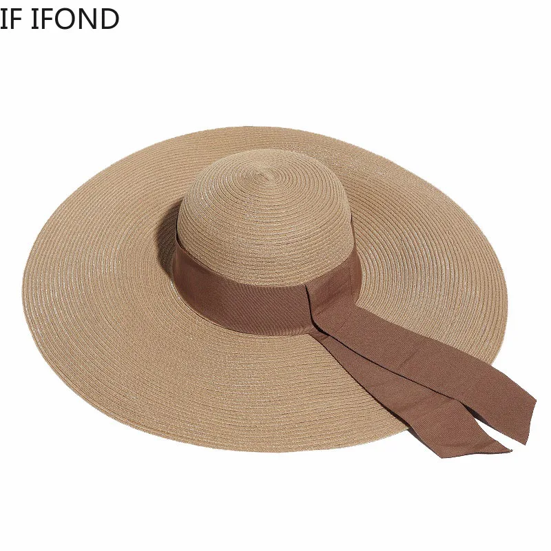 

Fashion Large Sun Hat Anti-UV Sun Protection Foldable Beach Straw Cap Handmade Bandage Visors Caps Droshipping