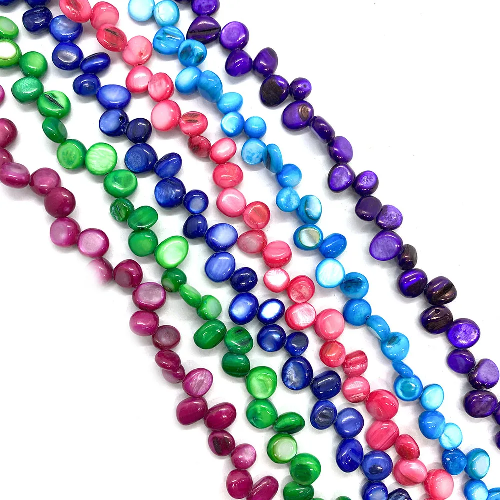 

Natural Freshwater Shell Beads Dyed Irregular Round DIY Charm for Bracelets Making Necklaces Anklets Fashion Jewelry Accessories
