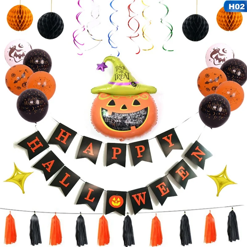 

Halloween Pumpkin Ghost Balloons Set Halloween Decorations Spider Foil Balloons Inflatable Toys Bat Halloween Party Decor Crafts