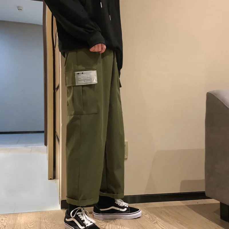 Мужские толстые комбинезоны свободные прямые брюки с широкими штанинами Зимние