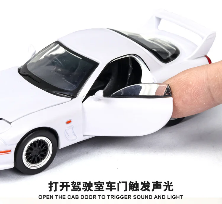 1/32 MAZDA RX-7 RX 7 литая модель автомобиля игрушки для детей Детское звуковое освещение подарки мальчик игрушка автомобиль