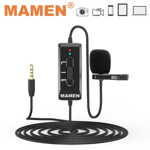 Детский петличный микрофон MAMEN, микрофон 3,5 мм для записи на лацкане, микрофон для видео для Youtube, микрофон для записи видео для ПК, iPhone, Android