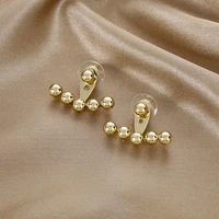 yaonuan fashion jewelry for women gold plate small ear studs pearl inlay adjustable height earrings 2021 trendy accessories gift