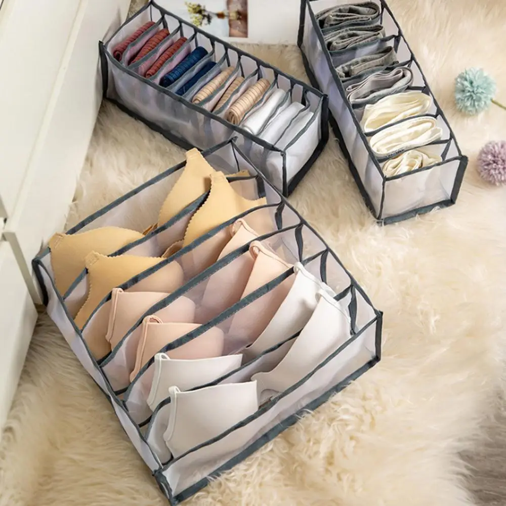 

Multi-size Foldable Storage Boxes Underwear Closet Drawer Divider Lidded Closet Organizer Storage Box For Ties Socks Bra Bedroom