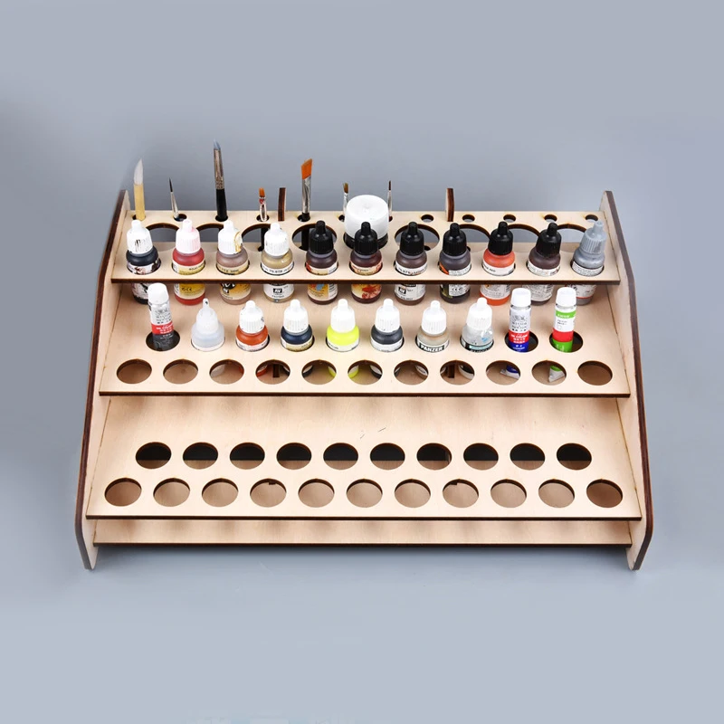 Деревянный 3 слоя бутылка с пигментом выдвижными ящиками для хранения
