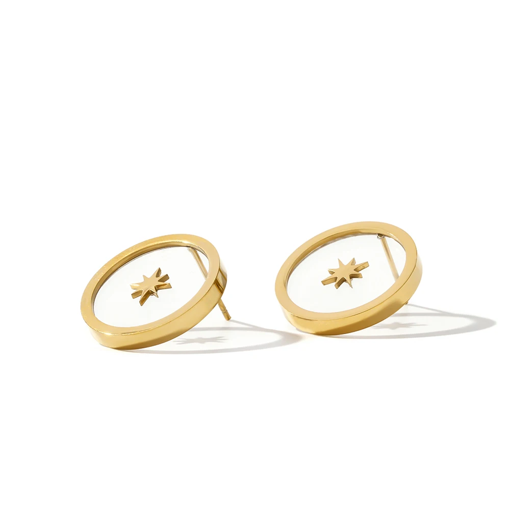 Серьги-гвоздики Yhpup из нержавеющей стали женские простые круглые геометрические