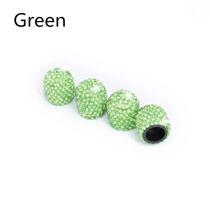 Green 4 шт./лот, мини-стразы, колпачок для автомобильных шин, насадка, капот, авто Стразы, пылезащитные крышки для автомобильных шин, колпачок для автомобильных колес, декоративные аксессуары - Цвет: Green