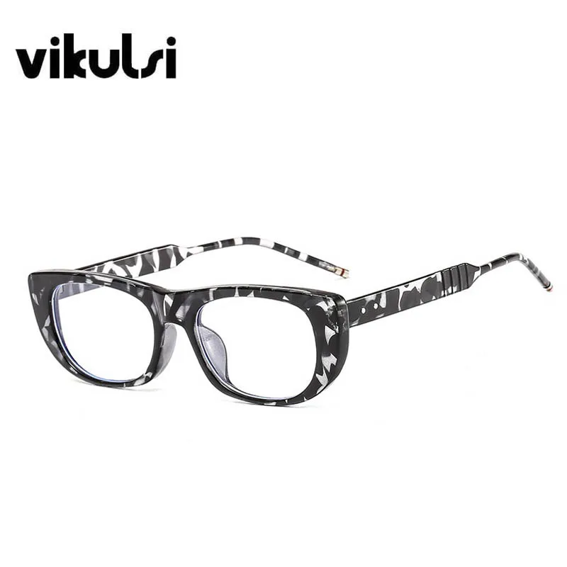 Оправы для очков Retro Gray Leopard Print Men Brand Optical Frames Clear Eyewear Cat Eye Glasses Women Vintage Spectacle Frame.