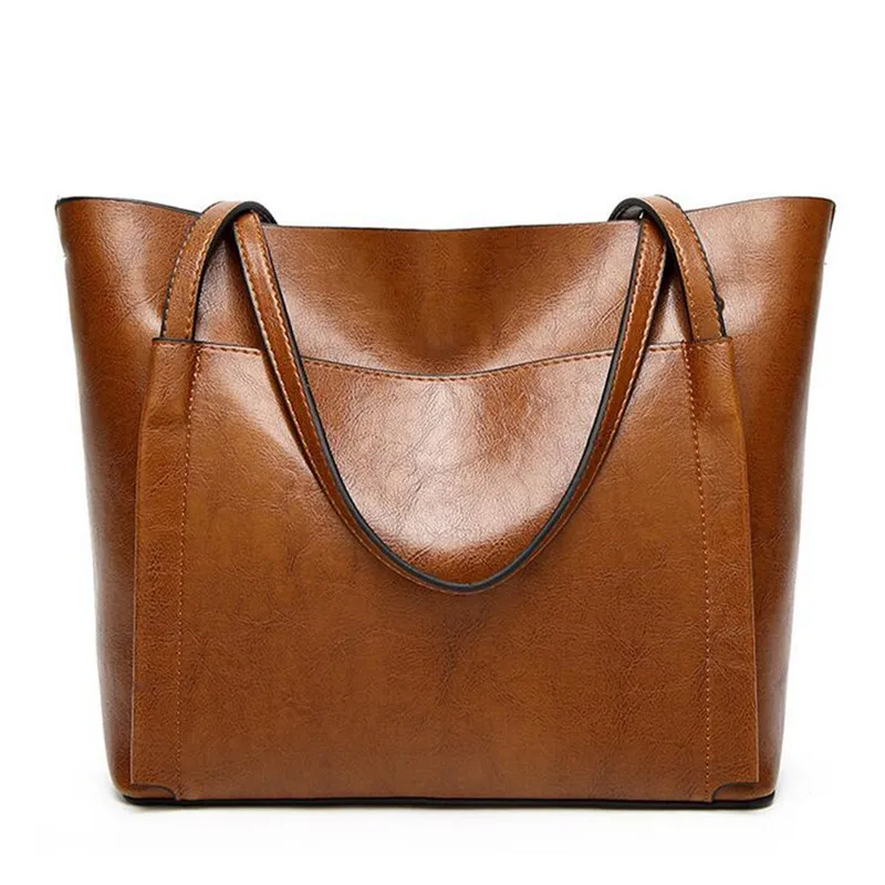 

Women Handbags Oil Wax Leather Shoulder Bags Lady Crossbody Bag Large Capacity Casual Totes Woman Messenger Bolsa Female