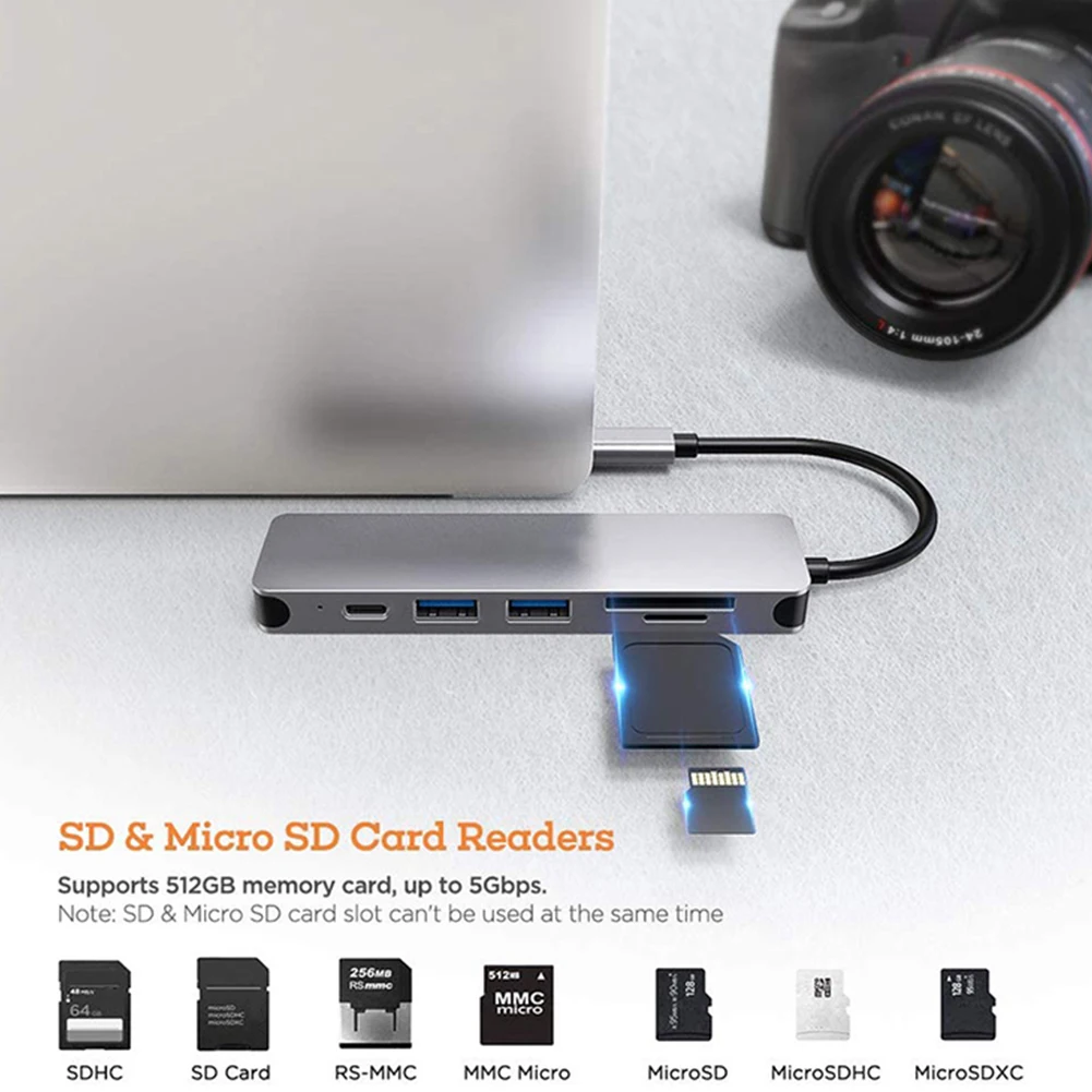 

Multi Micro USB Splitters Hubs Type C Adapter Hab Splitter Port 3.0 Hub Card Reader Pc Accessories Leptop Usb-c