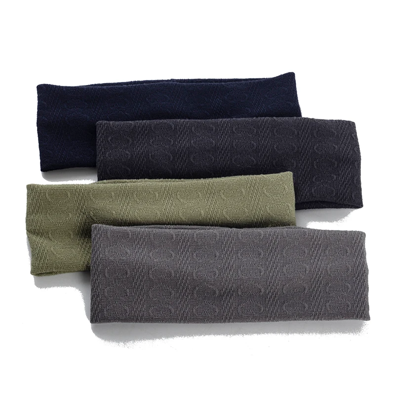 

Women Floral Print Solid Colors Ribbing Soft Headband Men Fashion New Outdoor Sports Sweat Headwrap Elastic Knitting Headwear