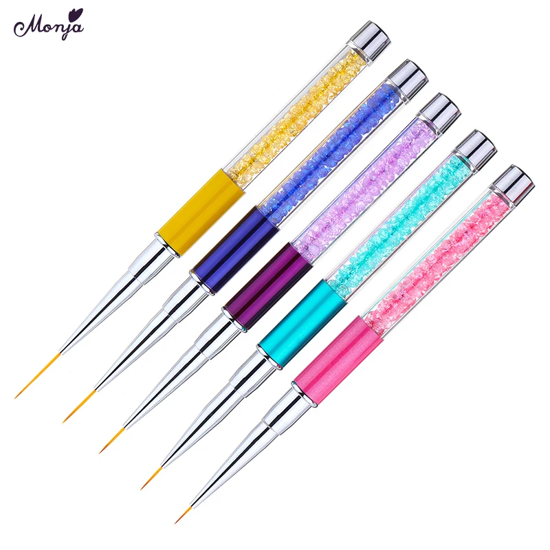 Ручка Стразы Monja 7/9/11/14/19 мм для дизайна ногтей акриловая УФ-гель тонкая кисть