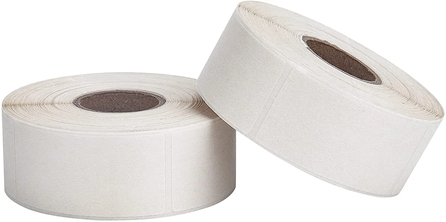 

1000pcs Dissolvable Food Labels 1" x 2" Roll of 500 (2 Rolls)