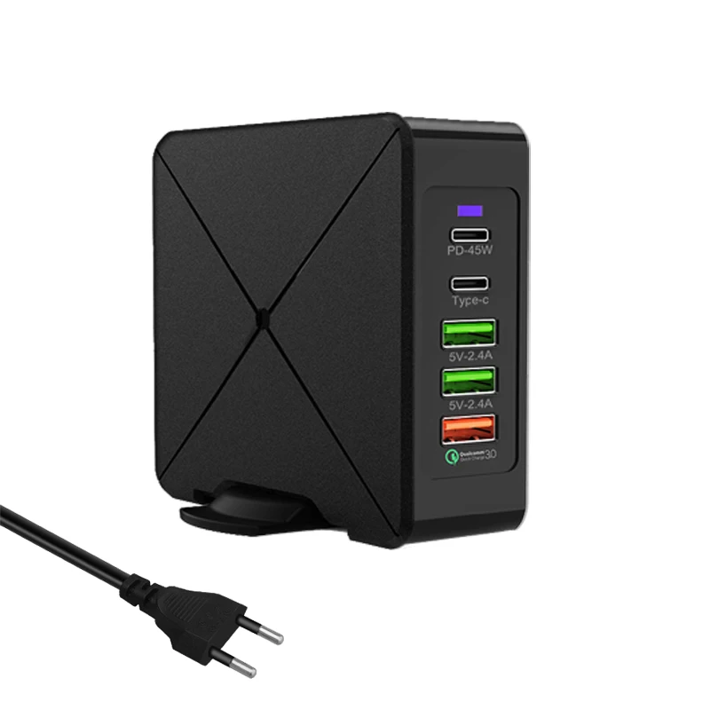 EU Plug 75 Вт PD type C USB быстрое зарядное устройство 45 Вт для MacBook Matebook ноутбук адаптер питания быстрая зарядка QC3.0 18 Вт для iPhone Планшет iPad Pro - Цвет: EU Plug