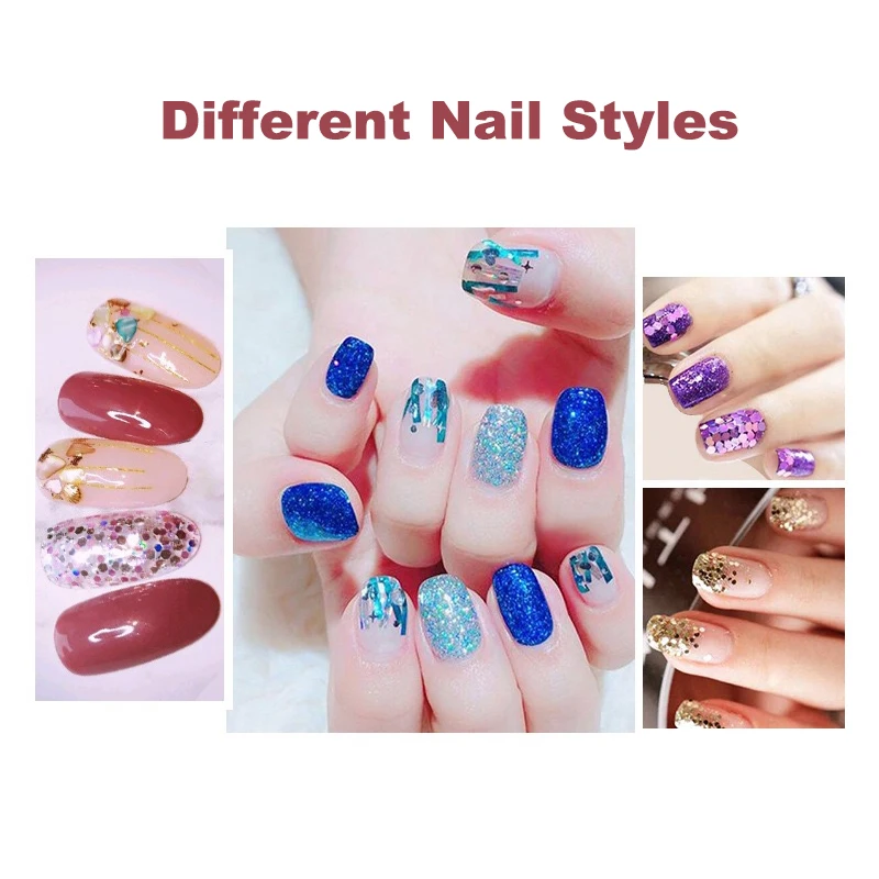 48 бутылок Блестки для украшения ногтей Порошковые бусины наклейки с блестками