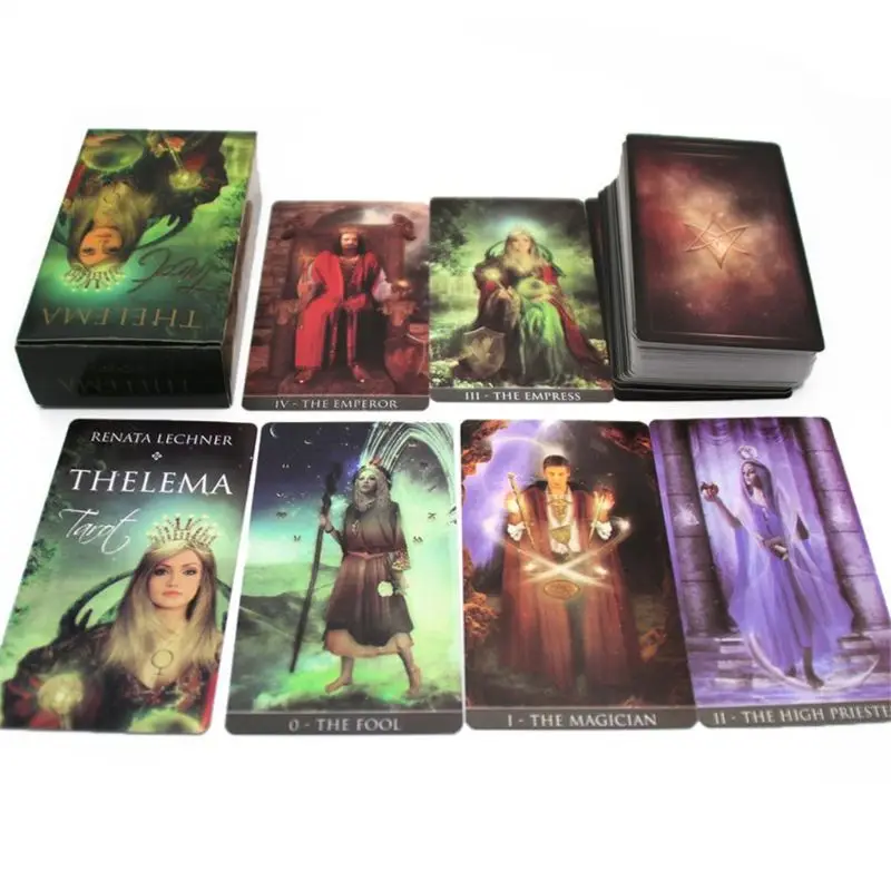 

78 Cards Deck Thelema Tarots English Oracle Playing Card Family Party Board Game