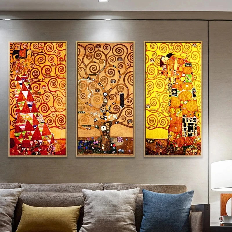 Настенная картина Поцелуй жизни Gustav Klimt Картина на холсте для гостиной прихожей