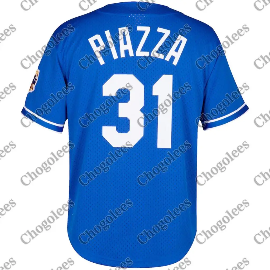 

Baseball Jersey Mike Piazza Los Angeles Mitchell & Ness Big & Tall Cooperstown Collection Mesh Button-Up Jersey- Royal