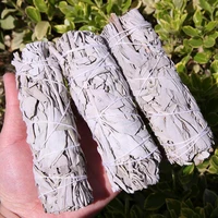 11cm white sage bundle with plaster stick california white sage pure leaf smoky purify home cleansing incense healing meditation