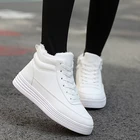 Кроссовки унисекс, повседневная обувь для мужчин и женщин, полусапожки для подростков, белые, зима