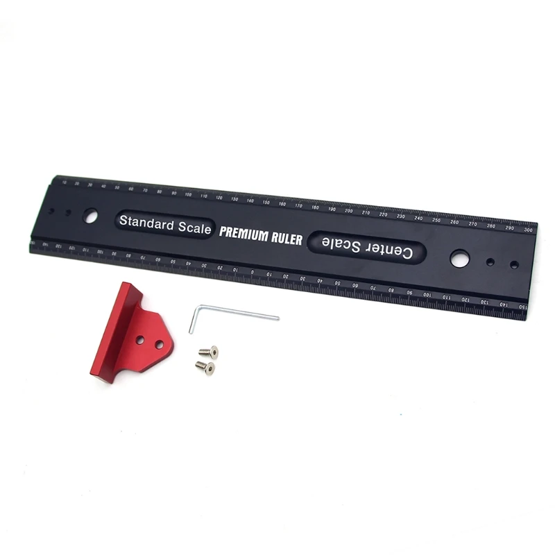 

High Precision Measuring Ruler with Hook Stop Level Home Multifunctional Scribe Woodworking Tool