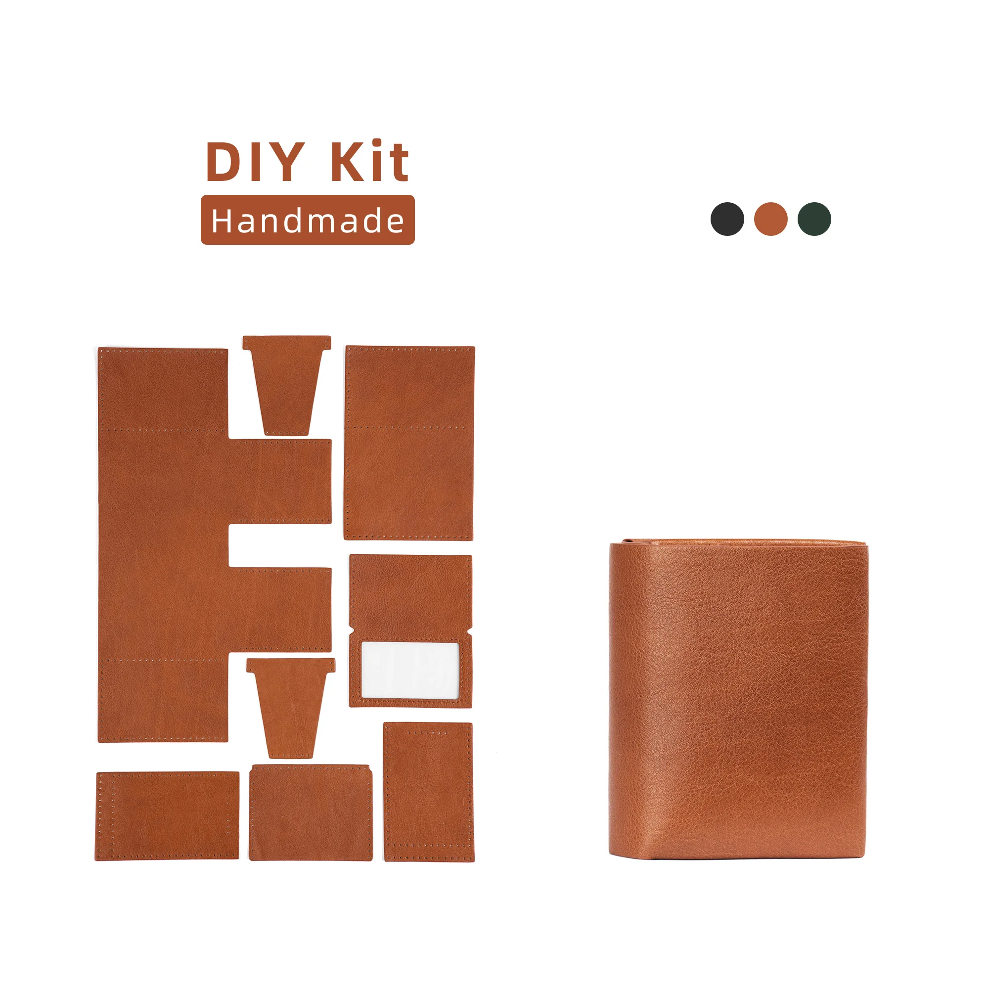 Sewing Fish 2021 New DIY Leather Kit Men's Leatther Wallet DC006