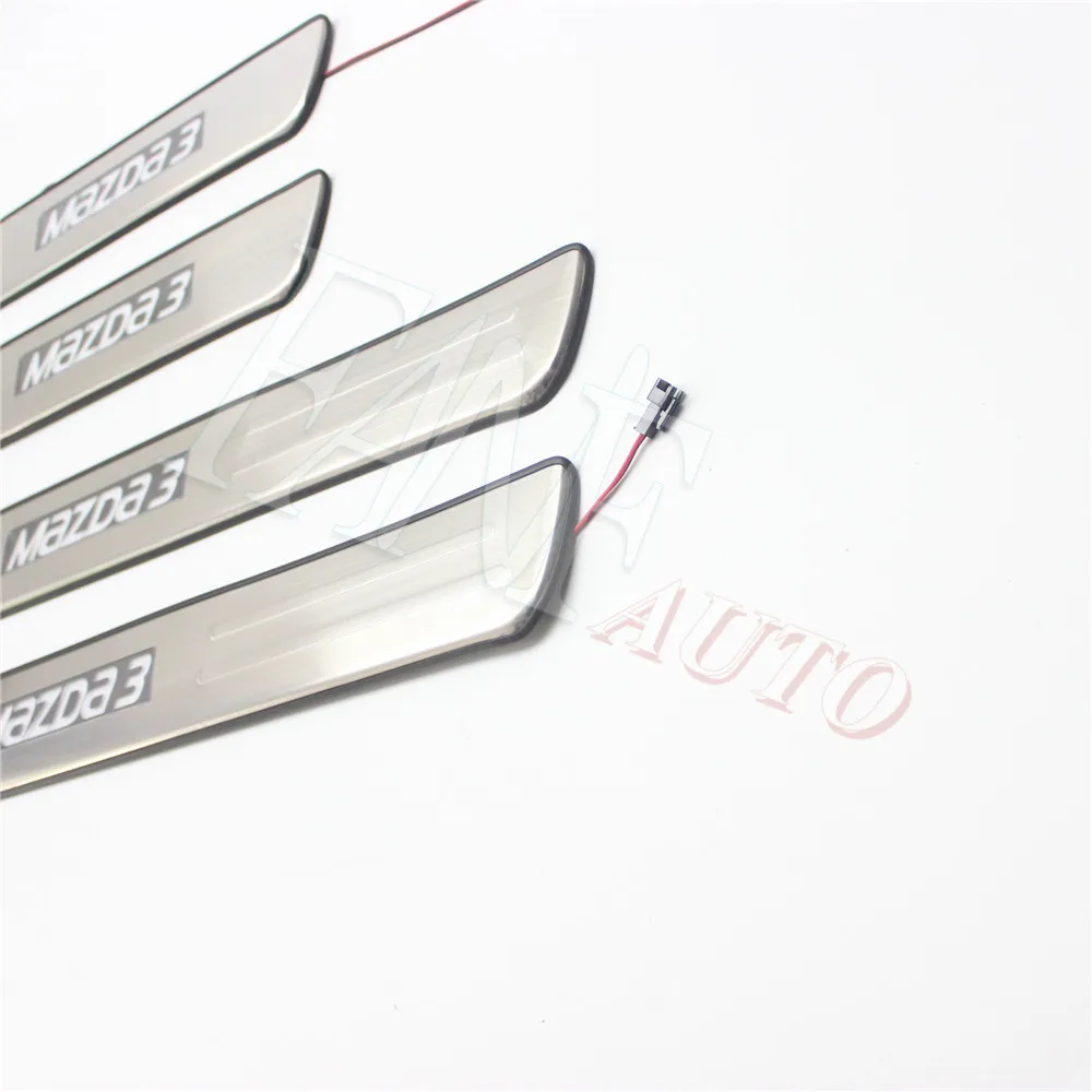 Светодиодная Накладка на порог из нержавеющей стали защитная для Mazda 3 Mazda3 2003