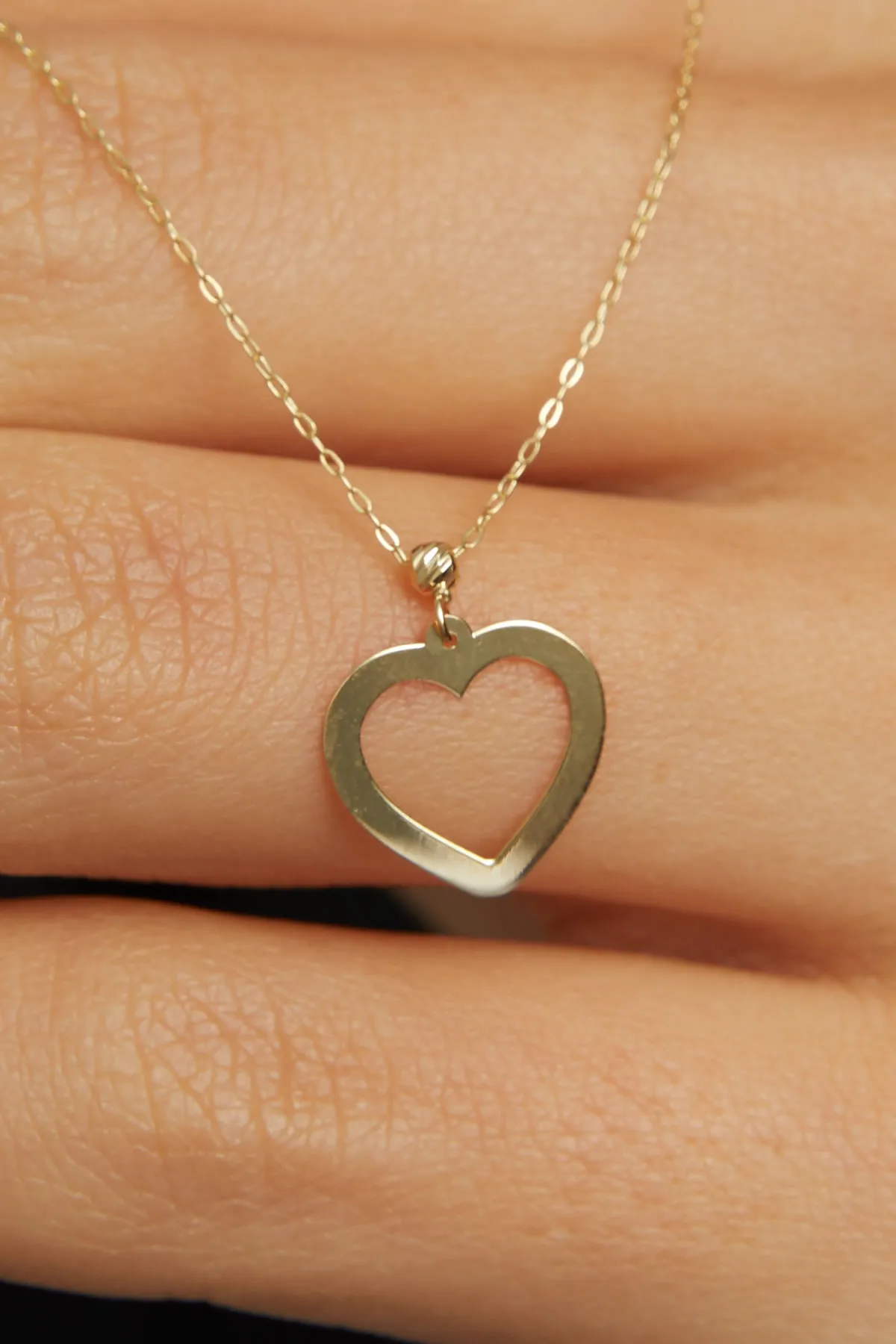 

14k Solid Gold Heart Necklace, Heart Necklace for Women, Bestfriend Necklace Gift, Gold My Heart Necklace