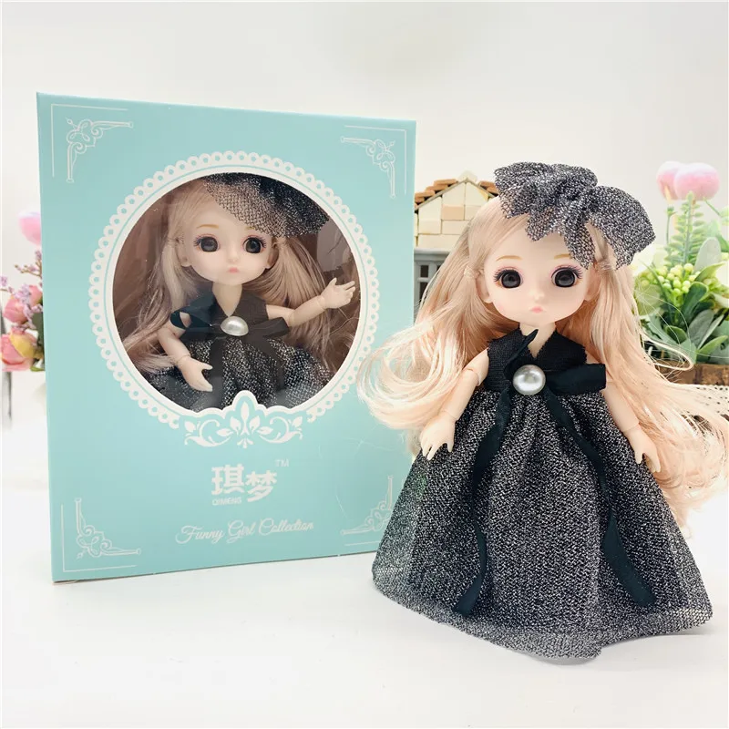 Милая кукла BJD игрушки 13 подвижных шарниров мини куклы с большими глазами платье