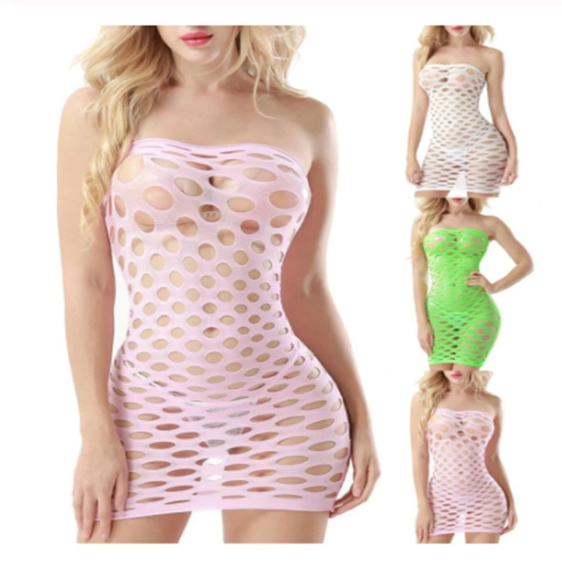 Сексуальное нижнее белье женское в сеточку с вырезом комбинация сексуальные